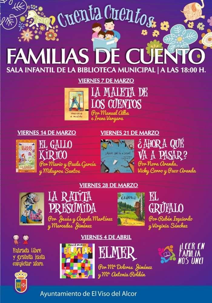 cartel familias de cuento