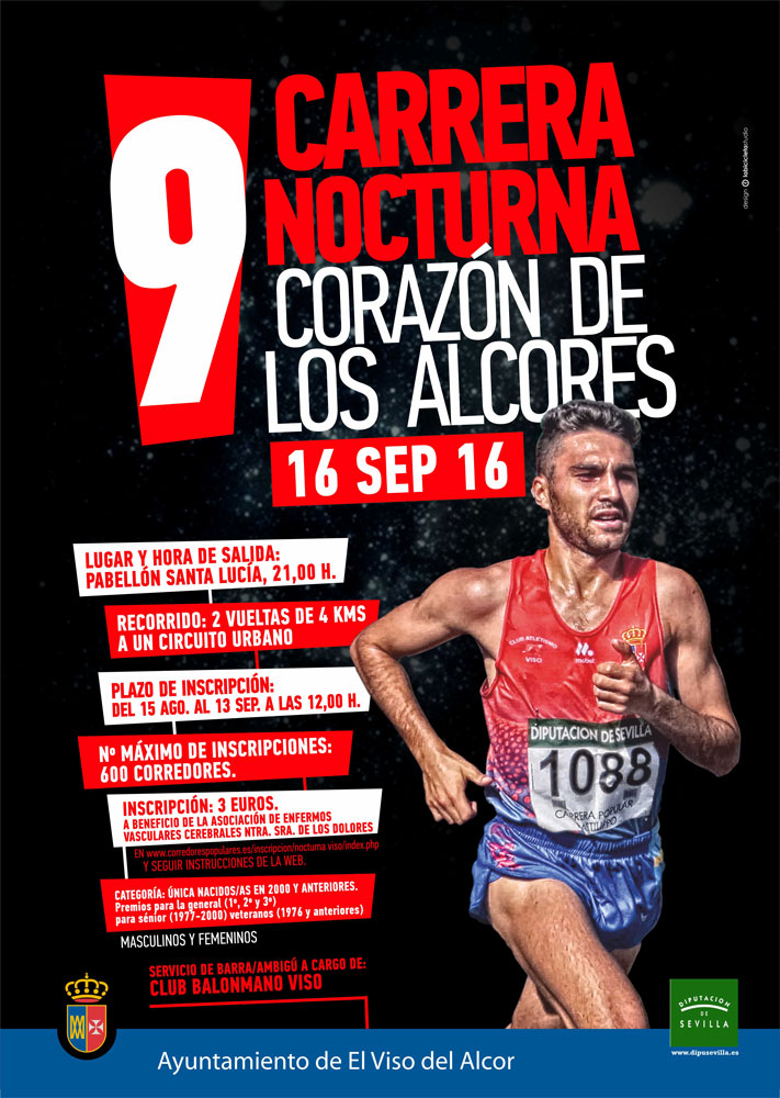 Cartel 9 Carrera Popular Nocturna Corazon de los Alcores