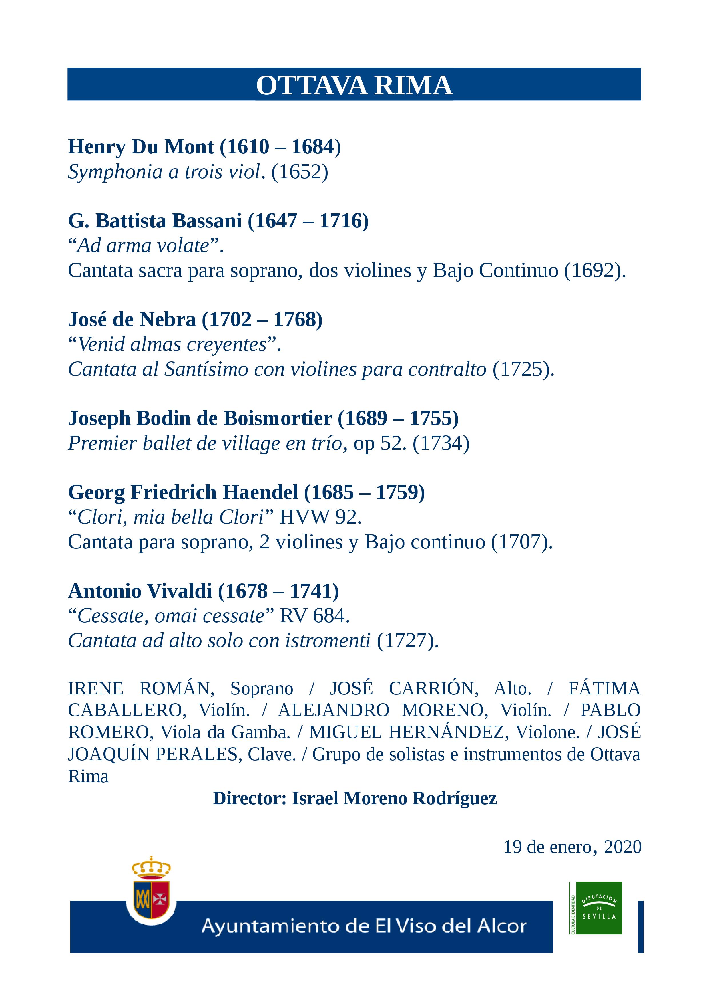 CONCIERTO de OTTAVA RIMA EL DOMINGO 19 DE ENERO