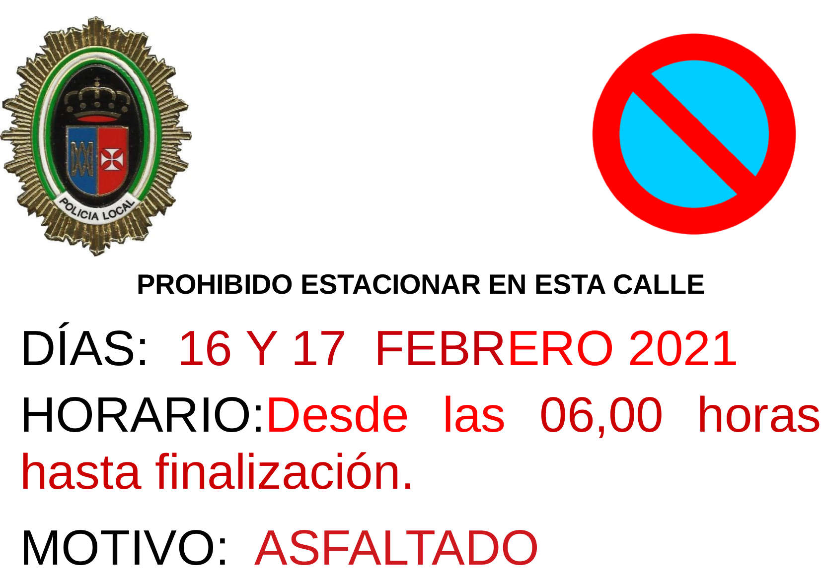 cartel prohib estacionar